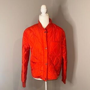 Silence + Noise Bright Orange Quilted Jacket